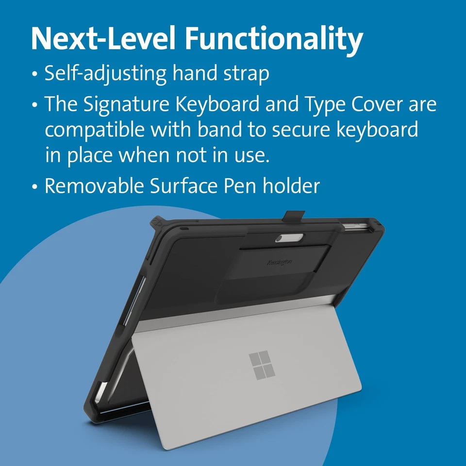 Estojo de transporte Kensington BlackBelt robusto Microsoft Surface Pro 9 preto K96540WW - Imagem 3 de 4