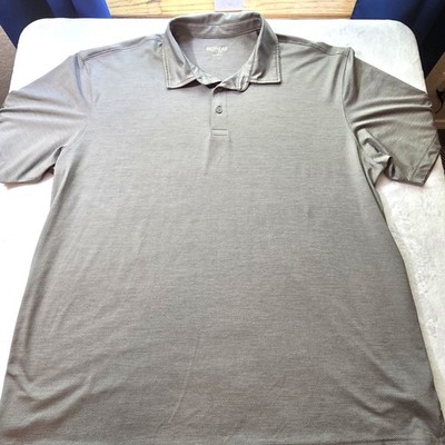 RedHead Mens 2XL Polo Golf Shirt 1/4 Button Down Gray