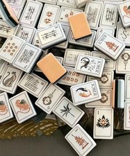 PEACH IVORY Premium American Mahjong Tiles 160-Pc Engraved 4-Layer Acrylic Set