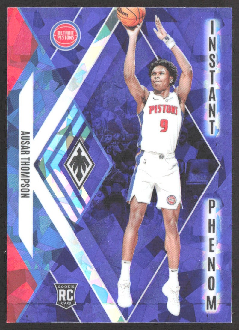 Ausar Thompson 2023-24 Panini Phoenix Instant Phenom Blue Ice #4 Detroit Pistons