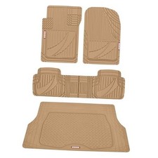 FlexTough Heavy Duty Rubber Car Floor Mats All Weather  Cargo Liner for Beige