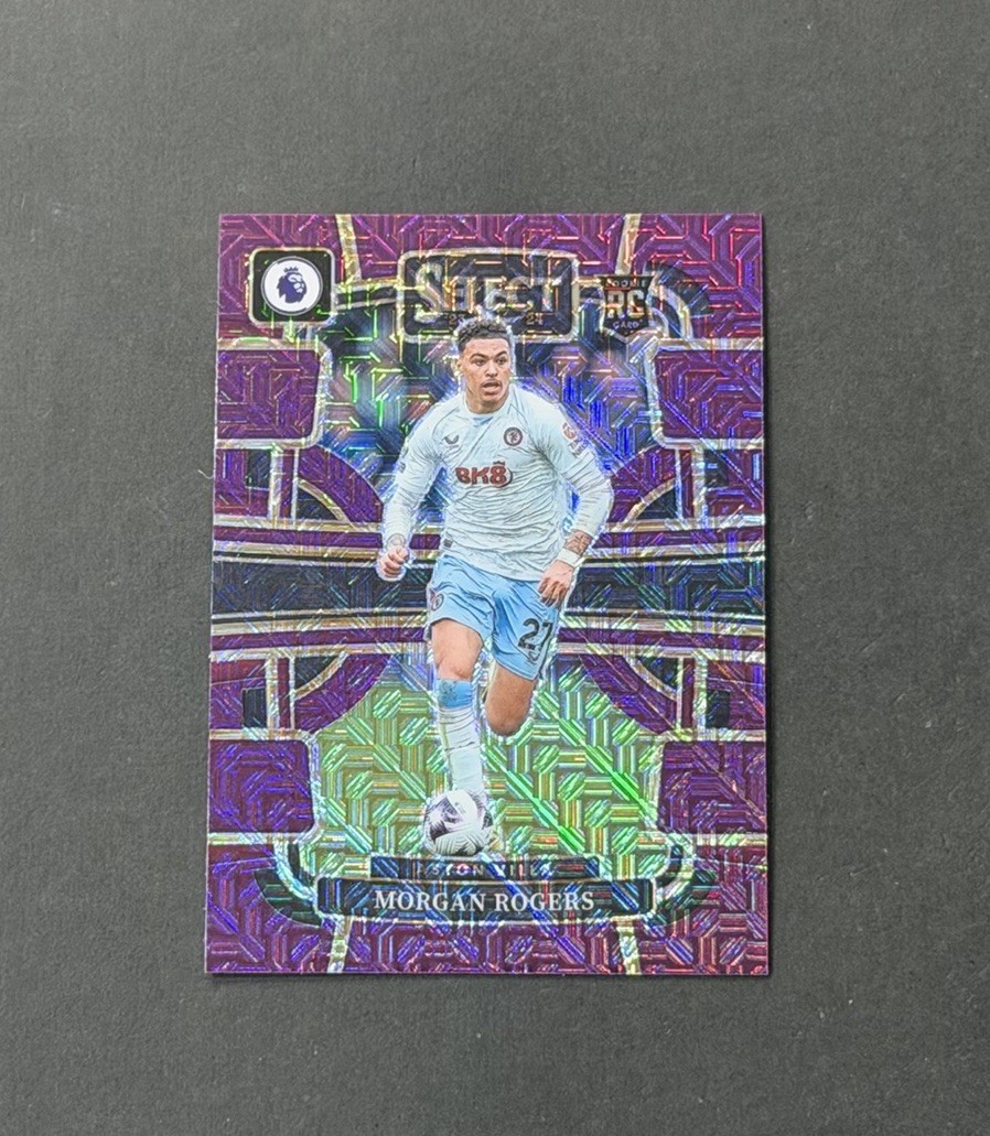 2023-24 Panini Select EPL #14 Morgan Rogers Terrace Purple Mojo Prizm RC