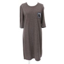 Chanel Dress Wool Brown Size 38 P46568 Women's