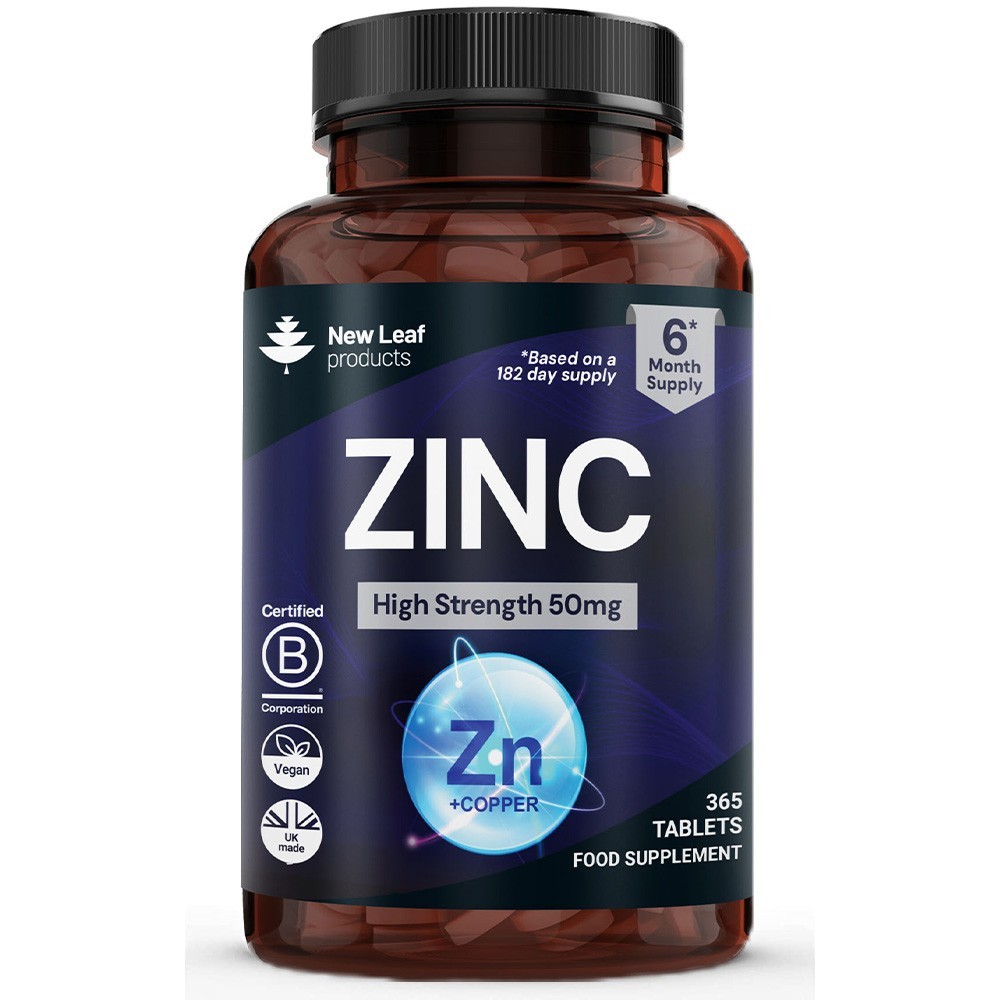 Zinc Tablets 50mg Citrate High Strength Immune & Bones Support Vegan Supplement