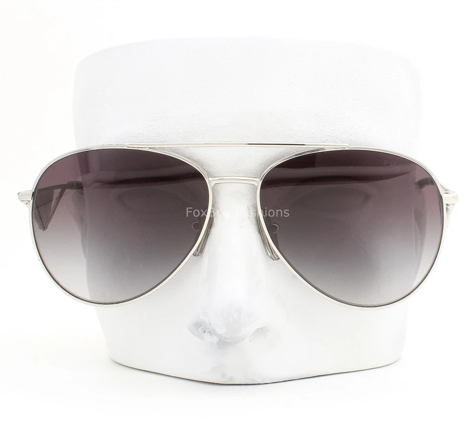 Gafas de sol Prada SPR 73Z 1BC-5D1 gris plateado brillante degradado con estuche Foto 3 de 4