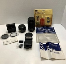 VTG Camera Lens Lot 50mm 135mm f2.8 Auto Focus Macro Wide Angle w/ Flash Filter