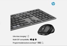 HP 725 Multi-Device Rechargeable Wireless Keyboard and Mouse Combo