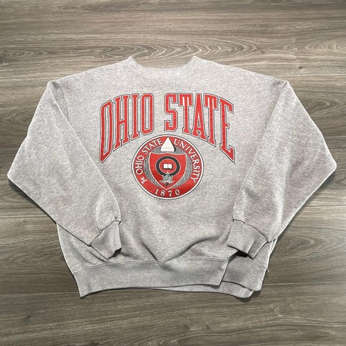 Vintage 90s Ohio State Buckeyes Sweatshirt Mens Large Gray NCAA Football USA