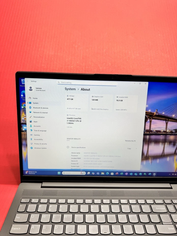 Lenovo IdeaPad 5 15IIL05 15.6" FHD 1080P 10th i7-1065G7 16GB 512GB SSD Win11pro Foto 4 de 4