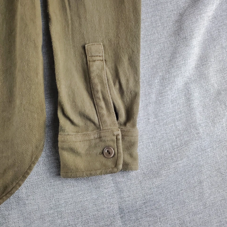 Wallace & Barnes Shirt Mens Medium Green Button Up Long Sleeve Pockets - Image 4 of 4