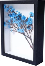 Small Shadow Box 4x6 Picture Frame with HD Plexiglass Deep Wood Memory Box