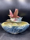 McCoy USA Pottery Pink & Green Flying Ducks Planter Bowl Flower Pot