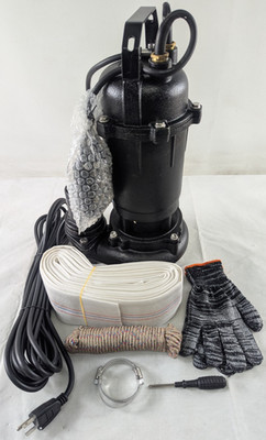 1HP Cast Iron Sewage Grinder Sump Pump 110V 6400GPH with Auto Float Switch