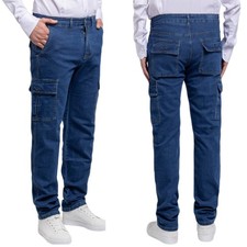 Jeans Uomo Tasconi Cargo Regular Fit Pantalone Comodo Cotone Elasticizzato VEQUE