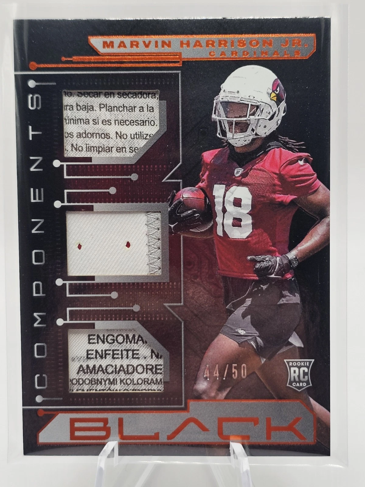 Marvin Harrison Jr. Panini Black Components Relics #CO4 Base