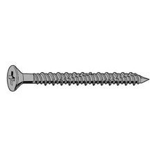 Concrete Screw, 1/4" Dia., Flat, 1 3/4 In L, Steel Blue Ruspert, 100 Pk,