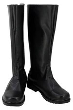 Han Solo Cosplay Black Battle PU Long Shoes Boots Star Jedi Wars Han Solo Boots