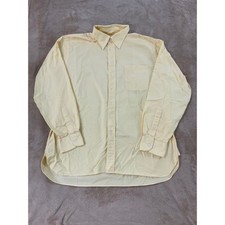 Ben Silver Charleston Dress Shirt Men's 17-35 Yellow L/S Button Down Collar EUC