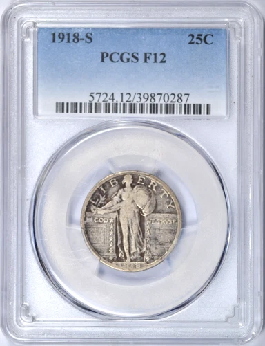 1918-S STANDING LIBERTY QUARTER PCGS F12