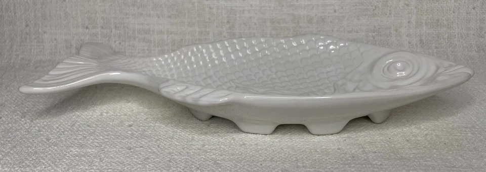 Bordallo Pinheiro Portugal Fisch Keramik Teller 27,5x14,5x3,5cm weiß - Bild 2 von 4