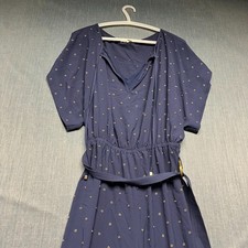 Michael Kors Women's Jumpsuit Size M Blue Studded Belted Wide Leg Sleeveless
