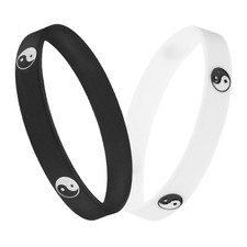 2 Pcs Bracelets Tai Chi Image Miss Man Matching Silicone for Couples