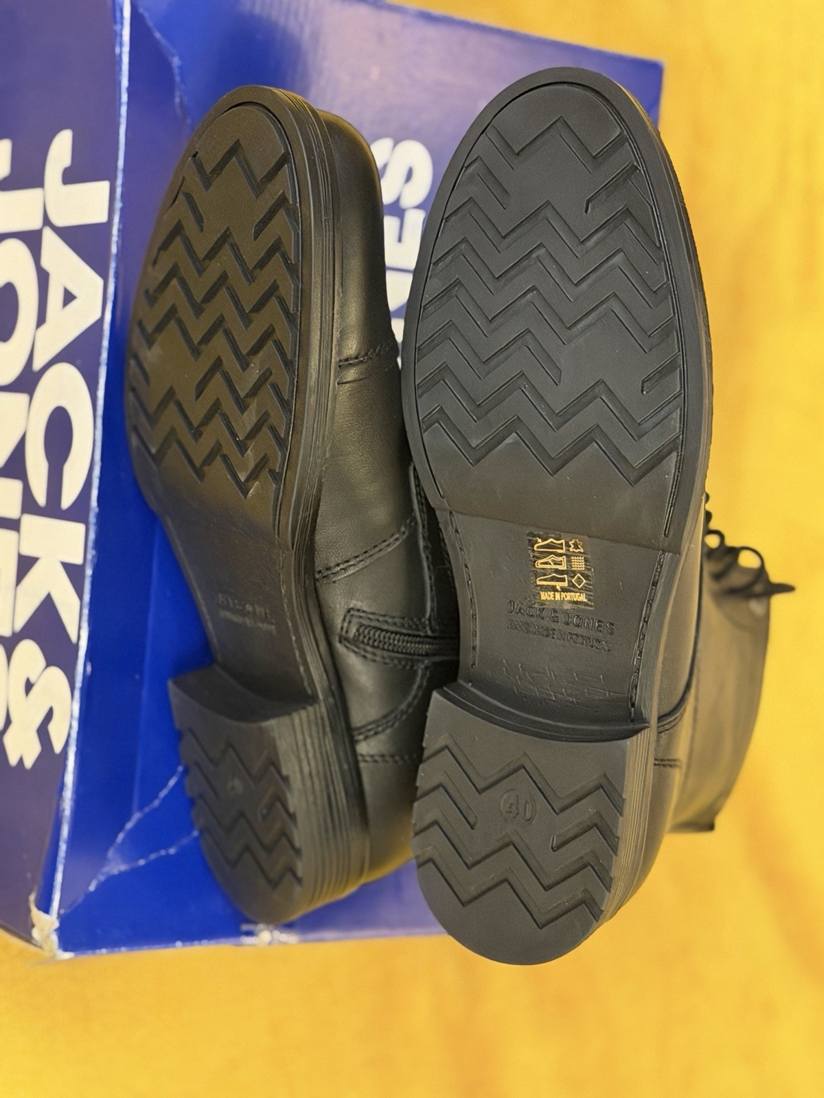 NEW: Jack & Jones Mens Leather Ankle Boots JFWSHAUN Anthracite Size UK 6 / EU 40 image 4