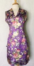 Short Sleeve Modern Chinese Adapted Cheong-sam Qipao Dress Purple Color