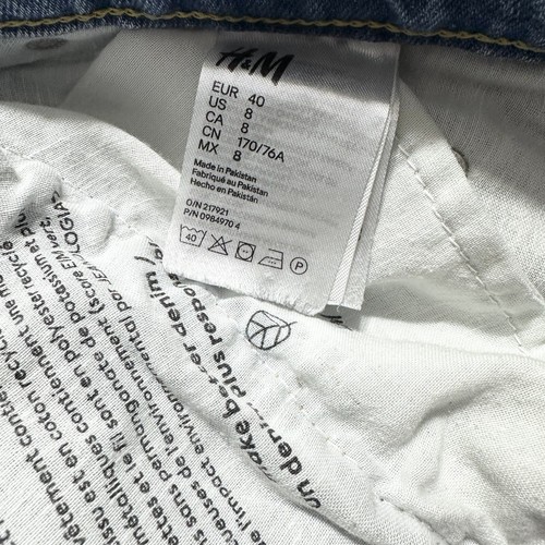 H&M 90’s Baggy Jeans Womens Size 8 Blue Straight Long Leg Heavy Cotton Denim - Bild 5 von 10