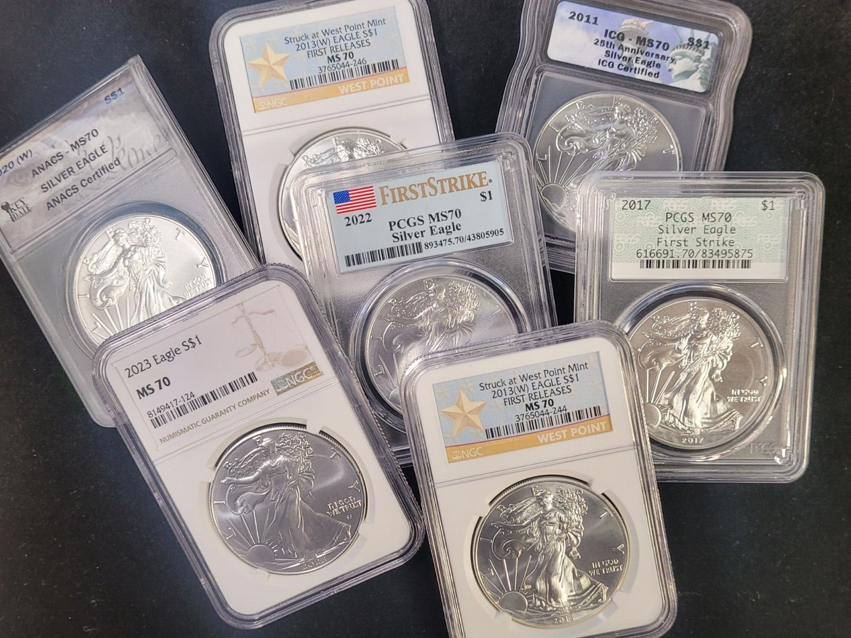 MS70 American Silver Eagle Random Year (our choice) 1 oz 999