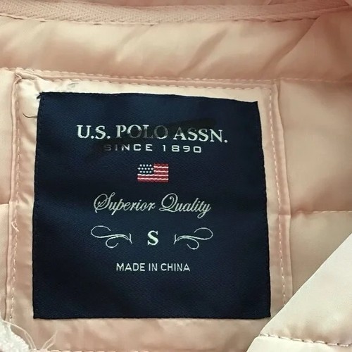 U.S. Polo Assn Womens Jacket Size Small Pink Hybrid Puffer Knit Sleeves New - Picture 9 of 9