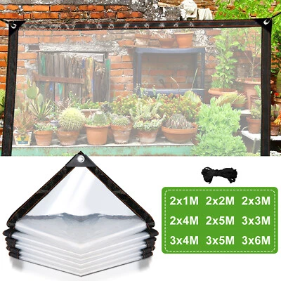 MARKENLOS Wasserdichte Transparente Plane mit Ösen PVC Schutzplane LKW Folie Klare Garten