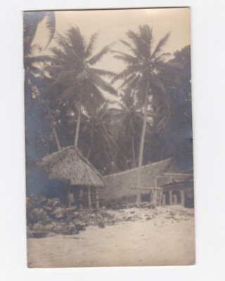 KAPPYS 1938 ORIGINAL PHOTO CAJANGAL ATOLL PALAU NATIVE HUTS  LV52