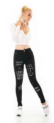 Jeans Damen High Waist Skinny Jeans Used Look Jeanshose Milax-Fashion - Foto 7