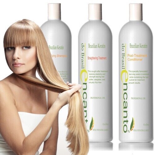 Lissage brésilien Encanto routine gainante gain de temps brushing matin cheveux souples 3x100 ml