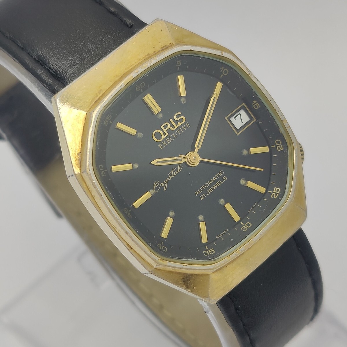 洋楽 L o r i G o l d Oris Executive Crystal Automatic 21J Crystal Vintage Swiss Men's