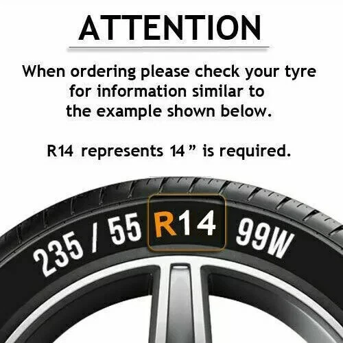 FOR RENAULT WIND - 14" WHEEL TRIMS WIND BLACK & SILVER HUB CAPS COVER 4PC SET - Image 4 of 4