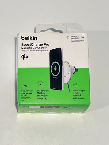 Belkin BoostCharge Pro Magnetic Magsafe 15W Qi2 Wireless Car Vent Charger - Gray - 第 1/2 張圖片
