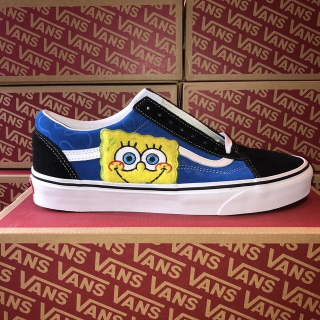 vans black and blue shoes