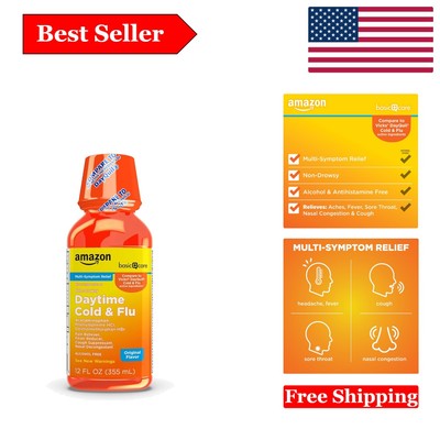 Daytime Cold & Flu Relief Liquid - Non-Drowsy, Max Strength, 12 fl oz - Relie...