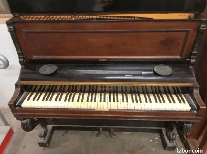PLEYEL rare Piano droit ancien pianino gm8 1887 touches mécanisme d'époque XIXe - Imagen 2 de 4
