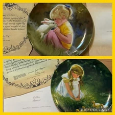 Vtg 1984 Set of 2 Donald Zolan’s Collectible Plates Children W Pets Series