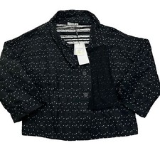 Luukaa Womens Coat Polka Dot Crop Jacket Size 10 Nwt Black Lagenlook