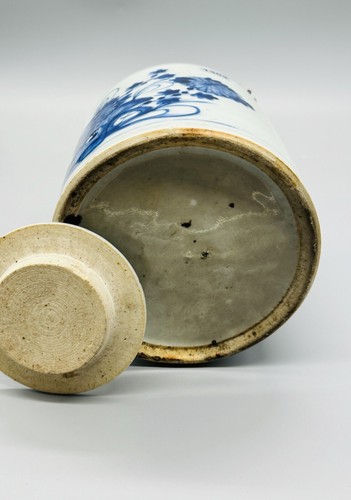 Antike chinesische große blau-weiße Porzellan Teekanne 7 1/2" T - Bild 4 von 7