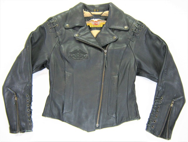 Womens Harley Davidson Leather Jacket M Black Medium
