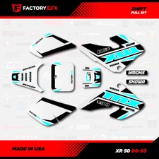 White & Cyan Shift Racing Graphics kit Fits 00-03 Honda XR50 XR 50 Decal pitbike
