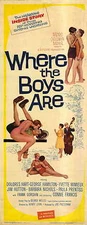 WHERE THE BOYS ARE Movie POSTER 14x36 Insert George Hamilton Jim Hutton Yvette