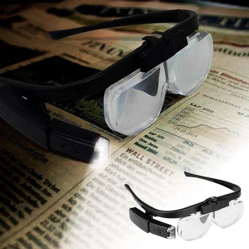 LED Juwelier Vergrößerungsbrille Stirnbandlupe beleuchtetes Visier mit 3 Gläsern - Bild 7 von 12