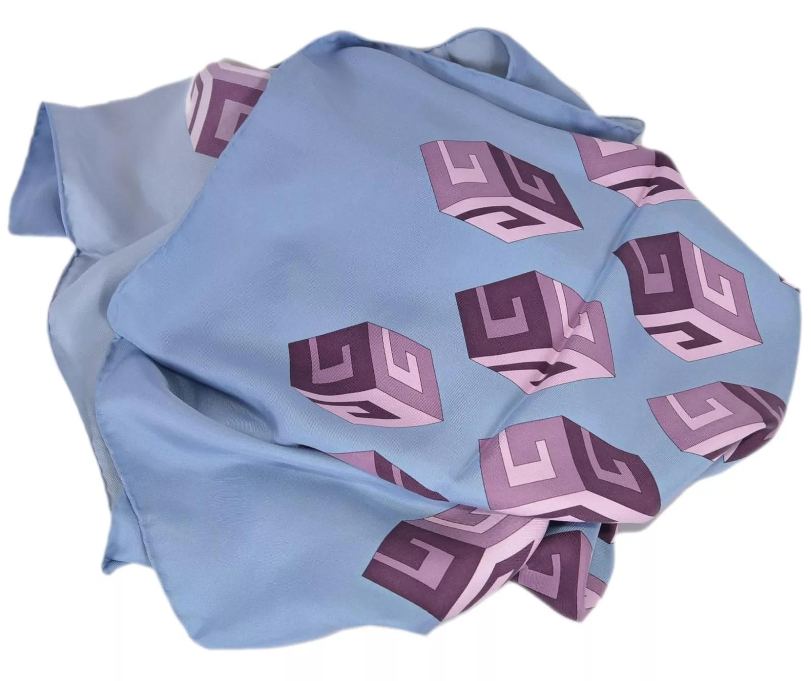 FOULARD FEMME NEUF GUCCI 464688 Cube GG papier peint soie sergé col 35