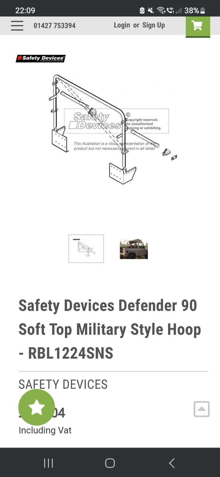 Safety devices Military Seat Belt Bar ROLL CAGE FOR DEFENDER. Softop